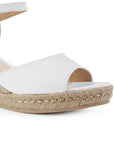 Alpargata Blanco Plataforma Yute Moda Pulsera Talon Descubierto 3690130