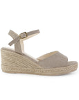 Alpargata Beige Plataforma Yute Moda Pulsera Talon Descubierto 3690131
