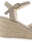 Alpargata Beige Plataforma Yute Moda Pulsera Talon Descubierto 3690131