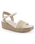 Alpargata Beige Plataforma Yute Punta Cuadrada Tejida Mujer Casual 4040737