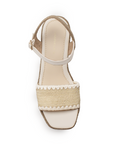 Alpargata Beige Plataforma Yute Punta Cuadrada Tejida Mujer Casual 4040737
