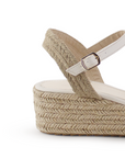 Alpargata Beige Plataforma Yute Punta Cuadrada Tejida Mujer Casual 4040737