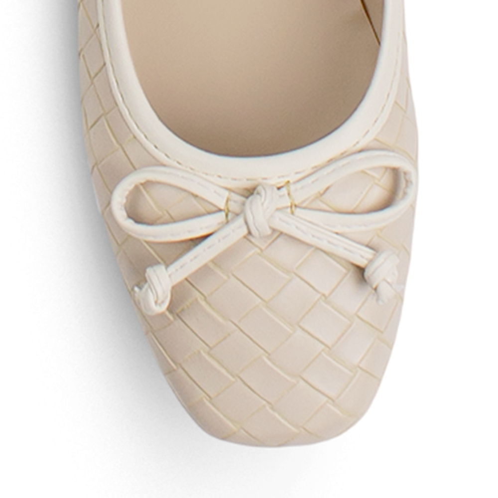 Balerina Beige Detalle Moño Mujer Zapato Plano Flats Casual 3402910