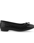 Balerina Negro Detalle Moño Mujer Zapato Plano Flats Casual 3402911