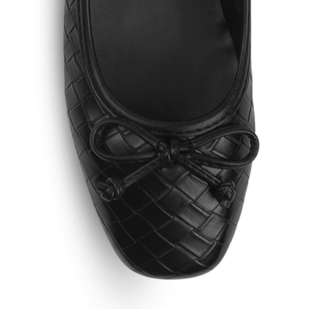 Balerina Negro Detalle Moño Mujer Zapato Plano Flats Casual 3402911