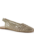 Balerina Oro Mujer Zapato Plano Tejido Dama Moda Casual Ligero 4900017