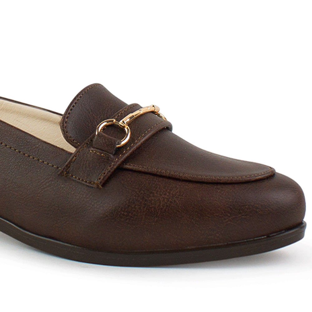Zapato Cafe Para Mujer tipo Flats Destalonado Herraje Moda 3510191