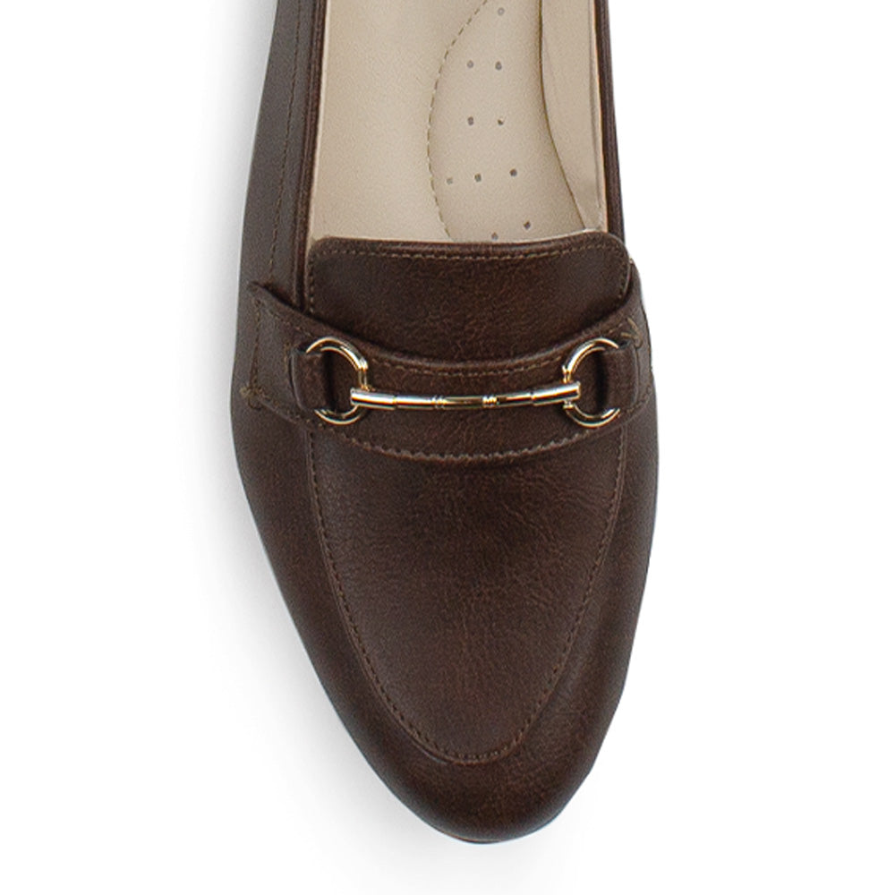 Zapato Cafe Para Mujer tipo Flats Destalonado Herraje Moda 3510191