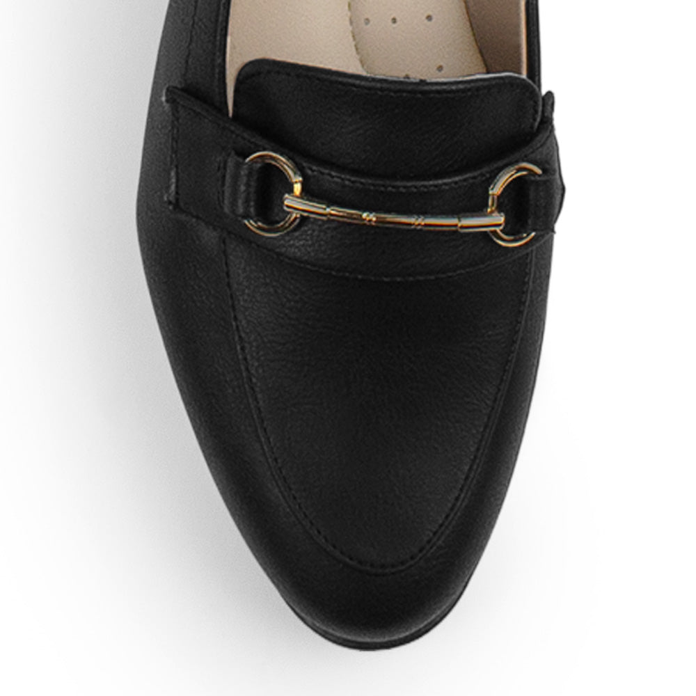 Zapato Negro Para Mujer tipo Flats Destalonado Herraje Moda 3510192