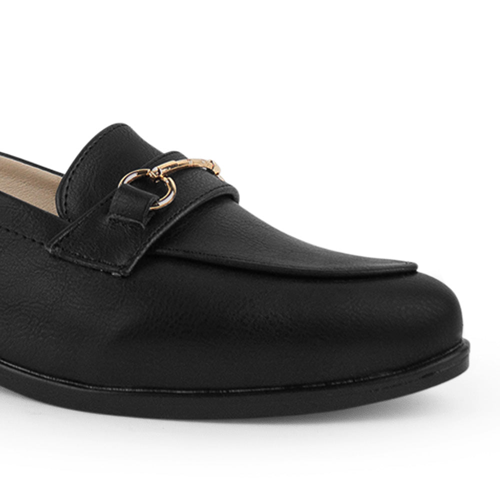 Zapato Negro Para Mujer tipo Flats Destalonado Herraje Moda 3510192