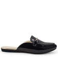 Zapato Negro Mule Mujer Casual Hebilla Dorada Elegante Moda 3510193