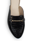 Zapato Negro Mule Mujer Casual Hebilla Dorada Elegante Moda 3510193