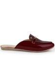 Zapato Vino Mule Mujer Casual Hebilla Dorada Elegante Moda 3510194