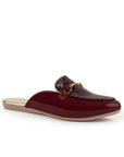 Zapato Vino Mule Mujer Casual Hebilla Dorada Elegante Moda 3510194
