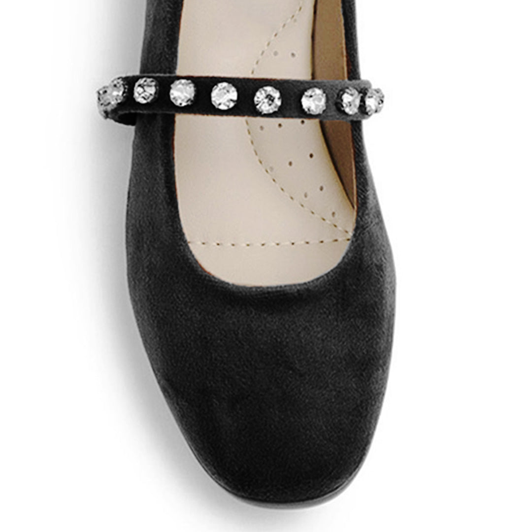 Balerina Negro Dama Tipo Flats Ajuste Pulsera Pedreria Comodo Moda 3510210