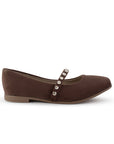 Balerina Cafe Dama Tipo Flats Ajuste Pulsera Pedreria Comodo Moda 3510212