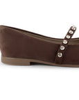 Balerina Cafe Dama Tipo Flats Ajuste Pulsera Pedreria Comodo Moda 3510212
