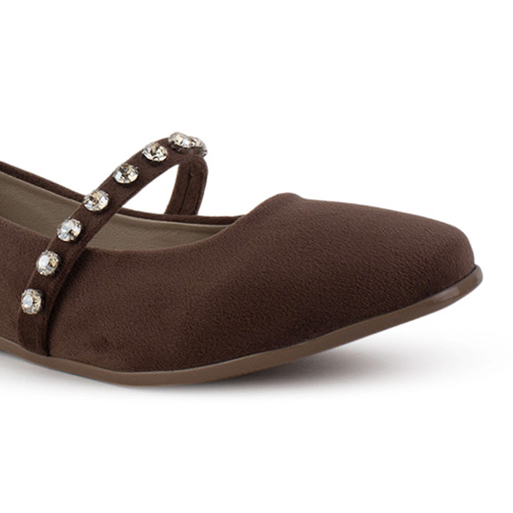 Balerina Cafe Dama Tipo Flats Ajuste Pulsera Pedreria Comodo Moda 3510212