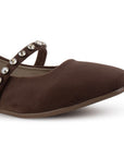 Balerina Cafe Dama Tipo Flats Ajuste Pulsera Pedreria Comodo Moda 3510212