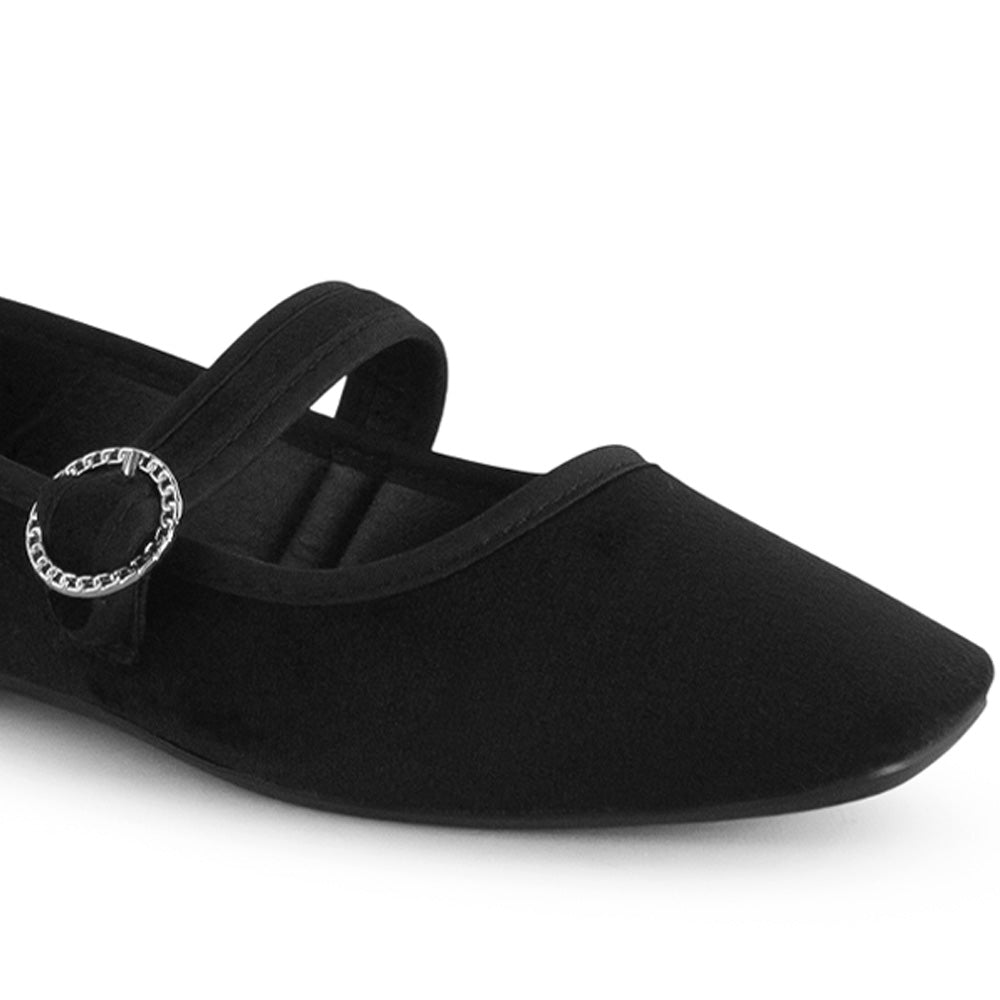 Balerinas Negro Dama Flats Comoda Hebilla Moda Casual  3201404