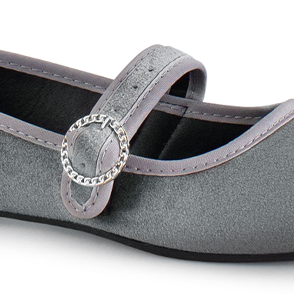 Balerinas Gris Dama Flats Comoda Hebilla Moda Casual 3201406