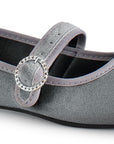 Balerinas Gris Dama Flats Comoda Hebilla Moda Casual 3201406