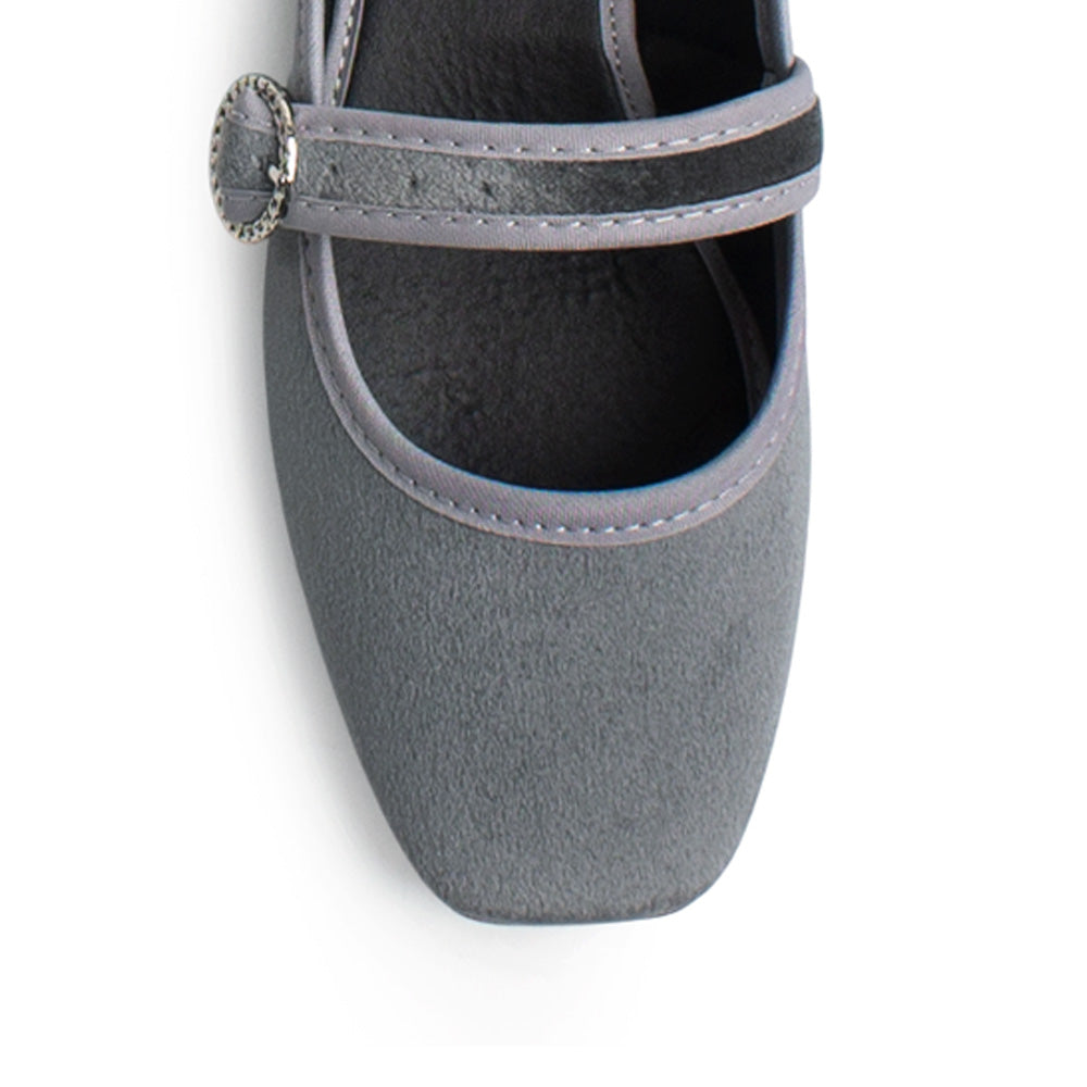 Balerinas Gris Dama Flats Comoda Hebilla Moda Casual 3201406