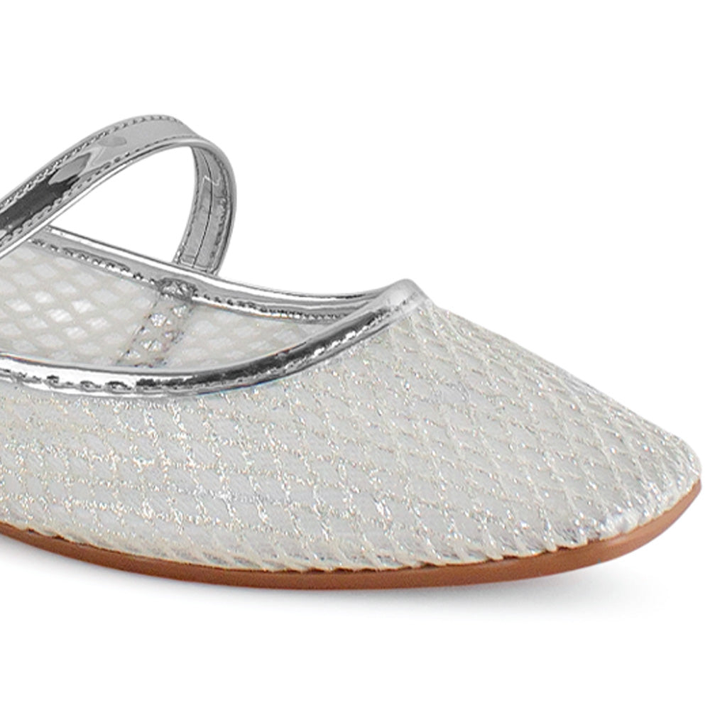 Balerinas Plata Mujer Estilo Elegante Comoda Hebilla Moda Flats 3201408