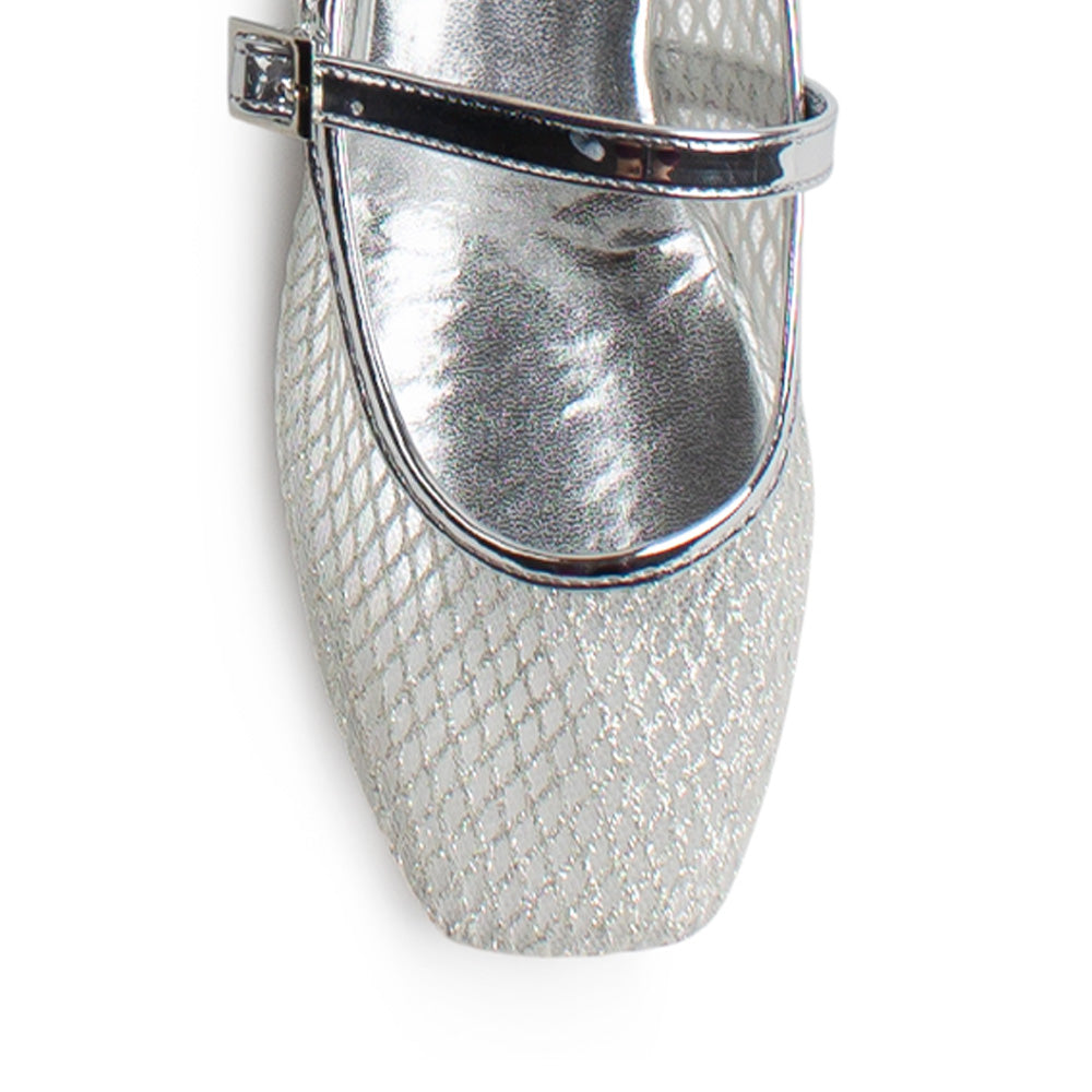 Balerinas Plata Mujer Estilo Elegante Comoda Hebilla Moda Flats 3201408