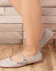 Balerinas Plata Mujer Estilo Elegante Comoda Hebilla Moda Flats 3201408