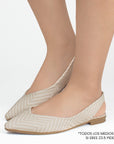 Balerina Beige Casual Dama Piso Puntal Destalonada Moda Flats 4930012