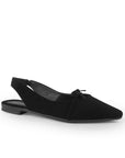 Zapatos Negro Balerinas Mujer Punta Fina Clasicas Con Moño Dama 4930015