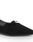 Zapatos Negro Balerinas Mujer Punta Fina Clasicas Con Moño Dama 4930015