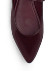 Flats Vino Zapato Plano Mujer Con Correa Hebilla Fina Formal Dama 4930019