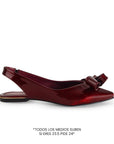 Balerinas Vino Mujer Estilo Elegante Moño Flats Moda 4930030