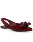 Balerinas Vino Mujer Estilo Elegante Moño Flats Moda 4930030
