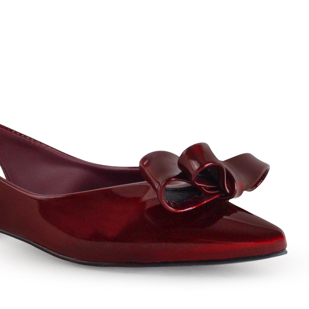 Balerinas Vino Mujer Estilo Elegante Moño Flats Moda 4930030