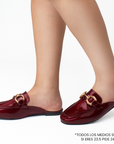 Balerinas Vino Dama Zapatos Destalonados Herrajes Moderno 4930033
