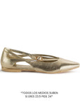 Balerinas Oro Mujer Tiras Cruzadas Estilo Moderno Casual 4930035