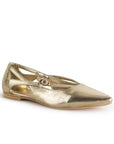 Balerinas Oro Mujer Tiras Cruzadas Estilo Moderno Casual 4930035