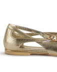 Balerinas Oro Mujer Tiras Cruzadas Estilo Moderno Casual 4930035