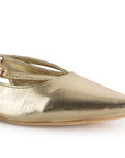 Balerinas Oro Mujer Tiras Cruzadas Estilo Moderno Casual 4930035