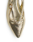 Balerinas Oro Mujer Tiras Cruzadas Estilo Moderno Casual 4930035