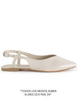 Balerinas Beige Mujer Destalonada Hebilla Comoda Casual Flats 4930039