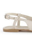 Balerinas Beige Mujer Destalonada Hebilla Comoda Casual Flats 4930039