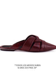 Balerinas Vino Mujer Estilo Trenzada Casual Cómoda Flats Moda 4930041