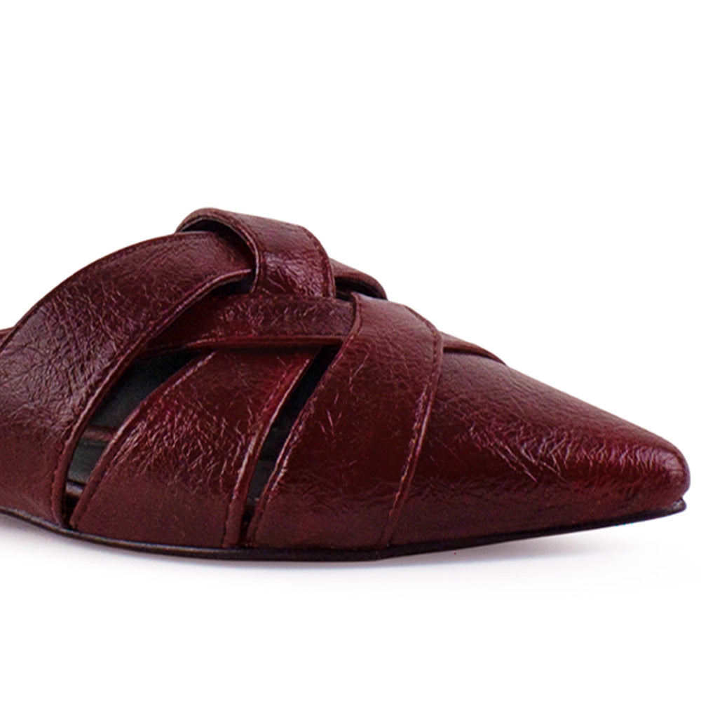 Balerinas Vino Mujer Estilo Trenzada Casual Cómoda Flats Moda 4930041