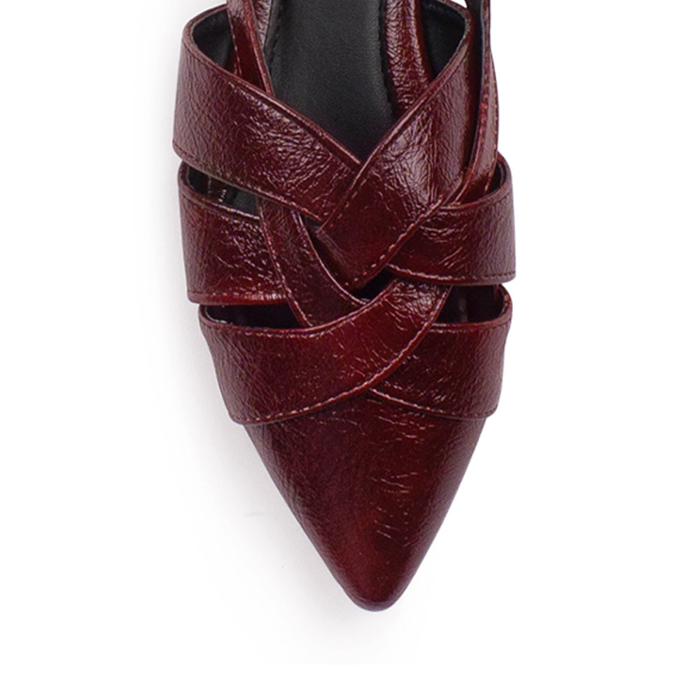 Balerinas Vino Mujer Estilo Trenzada Casual Cómoda Flats Moda 4930041