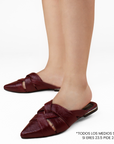Balerinas Vino Mujer Estilo Trenzada Casual Cómoda Flats Moda 4930041