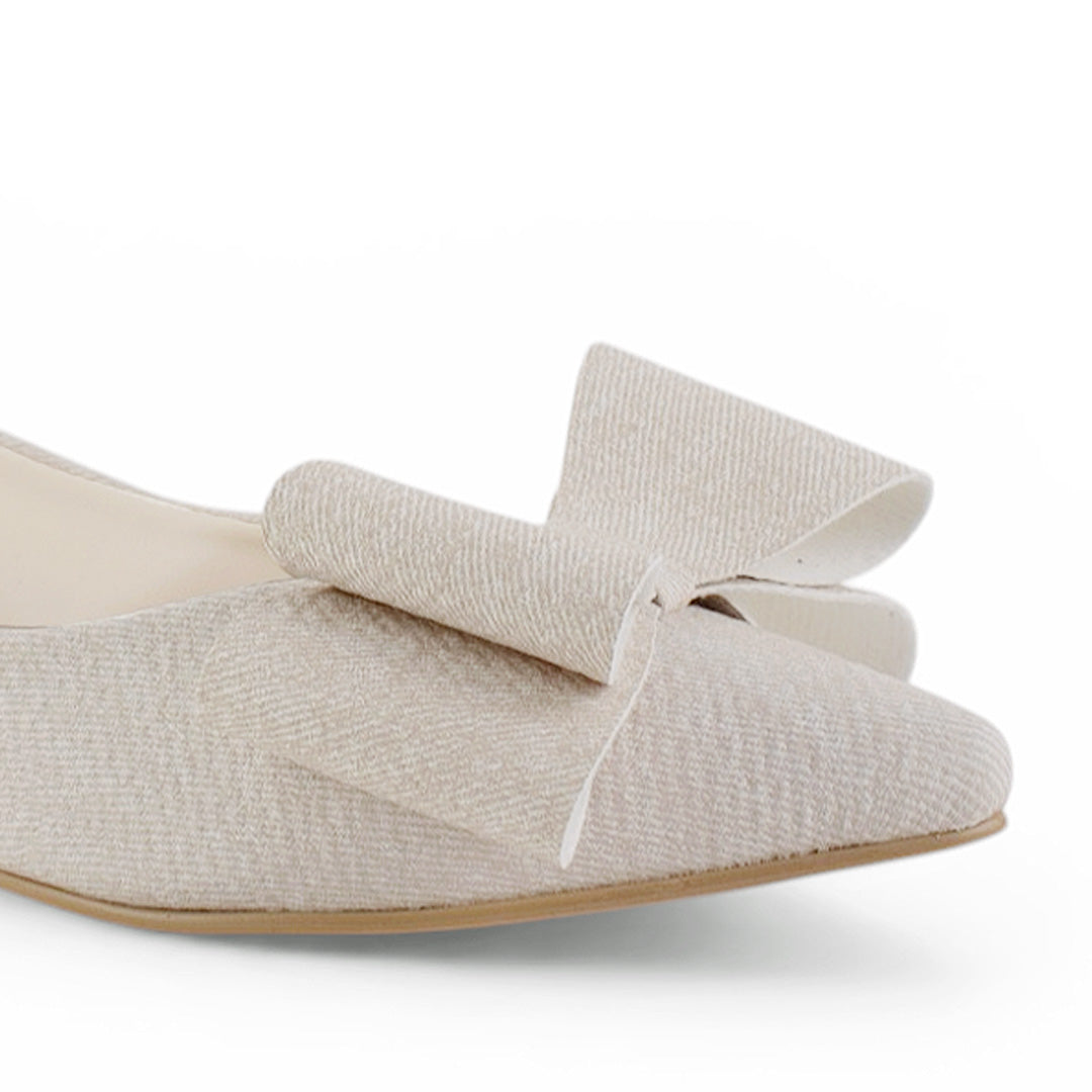 Balerina Beige Mujer Puntal Moño Casual Moda Resorte Destalonada 4930080